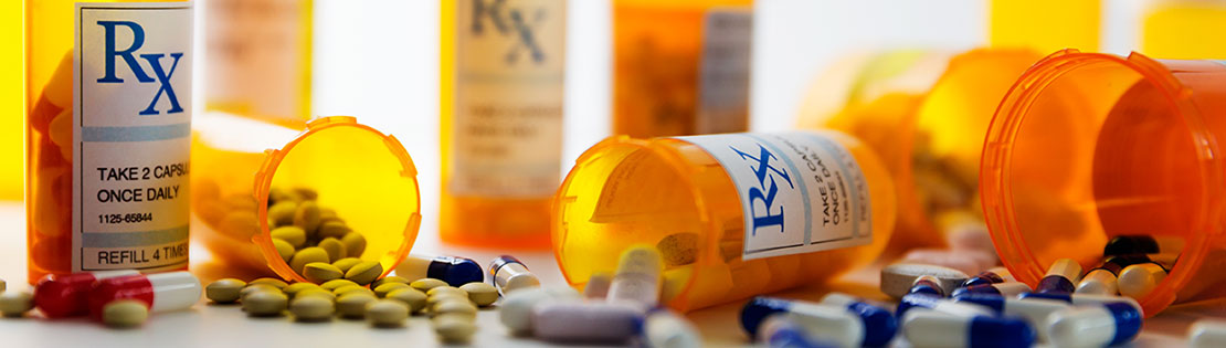 Bottles of prescription medications