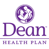 Dean Health Plan original logo of a doctor holding a baby in the air.